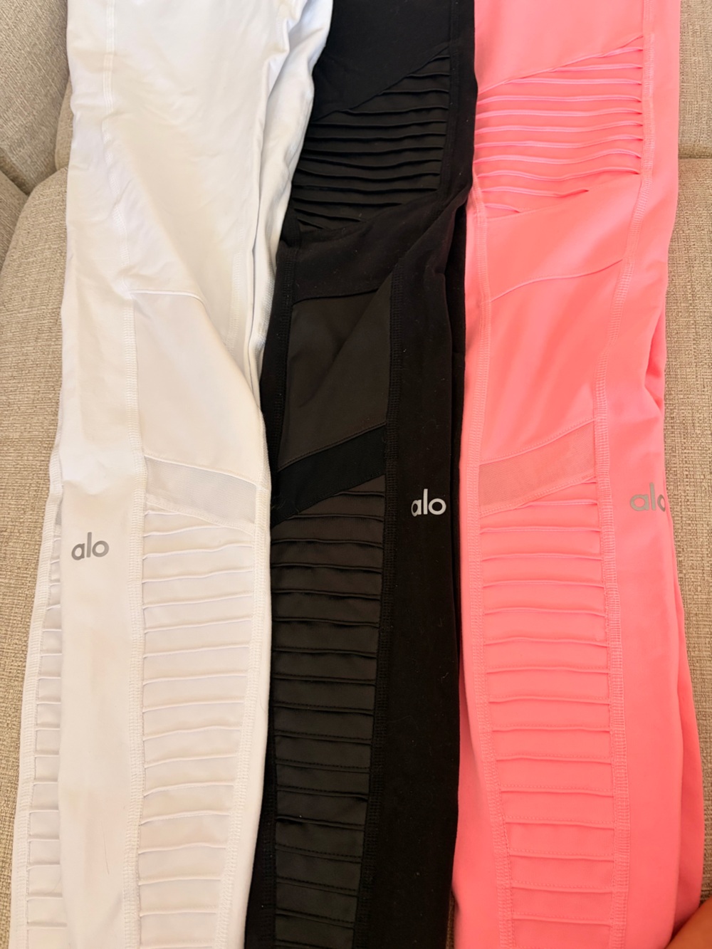 Alo Legging Bundle - pink, black, and white (all XXS)